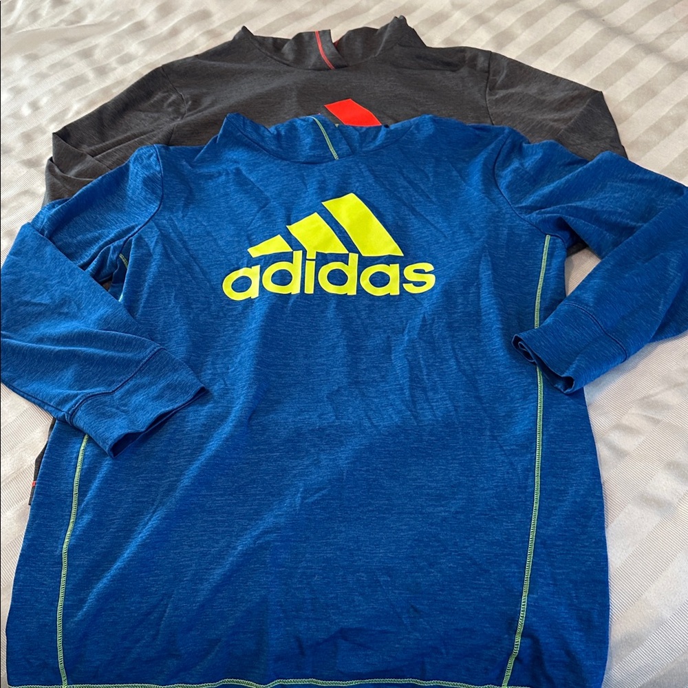 Adidas Boy's Long Sleeve Hooded Tee - Bundle of 2